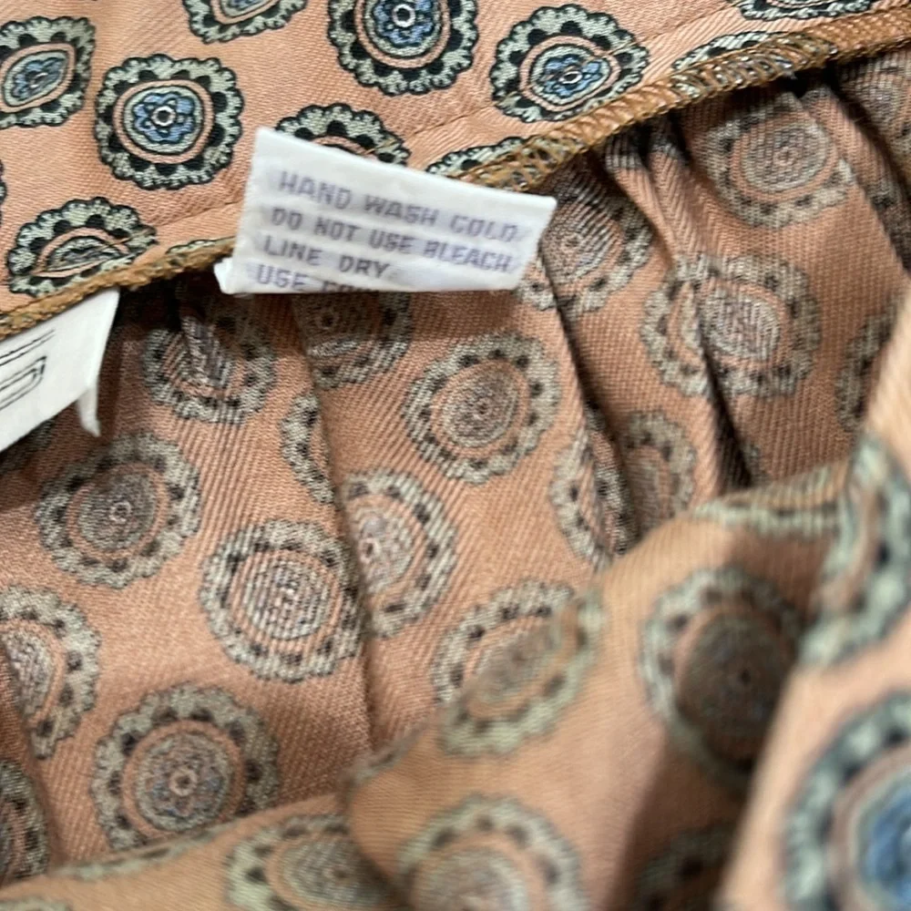 Vintage Chaus Medallion Print Pleated Midi Skirt SZ 10